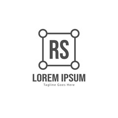 Initial RS logo template with modern frame. Minimalist RS letter logo vector illustration