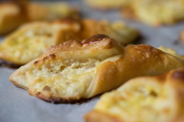 Puff pastry cheesecakes serve as a delicious sweetness for coffee or tea.