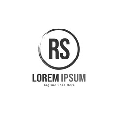 Initial RS logo template with modern frame. Minimalist RS letter logo vector illustration