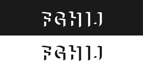 f, g, h, i, j logo set, modern 3d design letter character