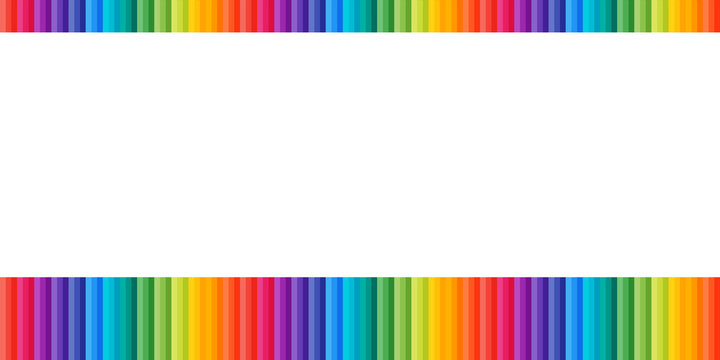 Rainbow strip borders. Colorful kids background
