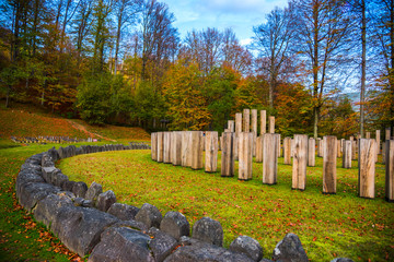 Sarmisegetusa Regia ruins in autumn , Romania