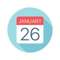 January 26 - Calendar Icon. Vector illustration of one day of month