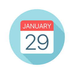 January 29 - Calendar Icon. Vector illustration of one day of month
