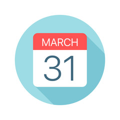 March 31 - Calendar Icon. Vector illustration of one day of month