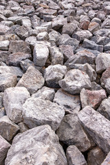 Close up of boulders sea defence background