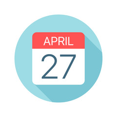 April 27 - Calendar Icon. Vector illustration of one day of month