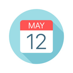 May 12 - Calendar Icon. Vector illustration of one day of month
