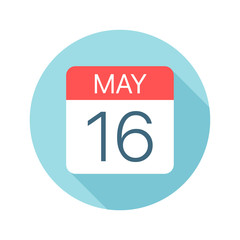 May 16 - Calendar Icon. Vector illustration of one day of month