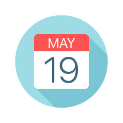 May 19 - Calendar Icon. Vector illustration of one day of month