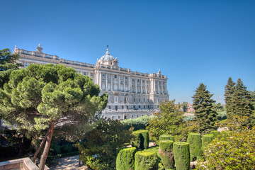The Royal Palace of Madrid and the gardens of Sabatini