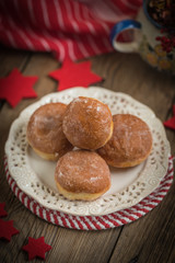 Small donuts with icing.