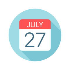 July 27 - Calendar Icon. Vector illustration of one day of month