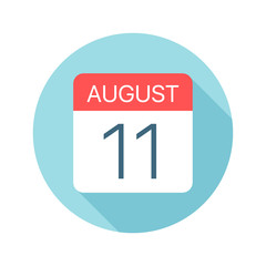 August 11 - Calendar Icon. Vector illustration of one day of month