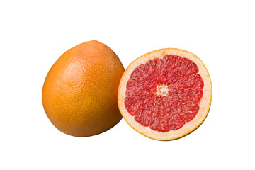 Grapefruit cut. In half, red orange. Fruits.