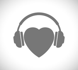 heart with headphones