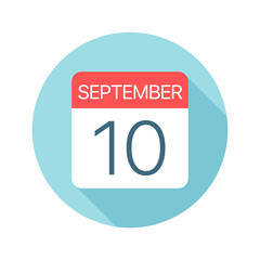 September 10 - Calendar Icon. Vector illustration of one day of month