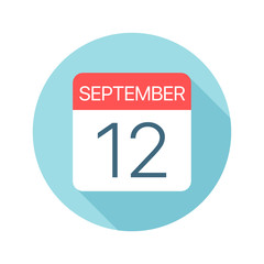 September 12 - Calendar Icon. Vector illustration of one day of month