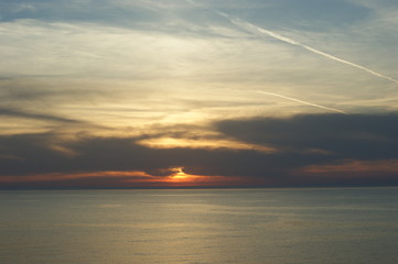 sunset in the sea