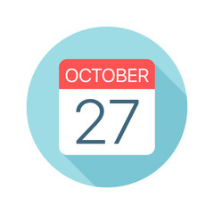 October 27 - Calendar Icon. Vector illustration of one day of month
