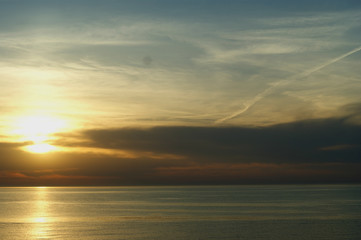 sunset in the sea