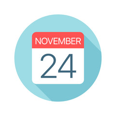 November 24 - Calendar Icon. Vector illustration of one day of month