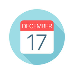 December 17 - Calendar Icon. Vector illustration of one day of month
