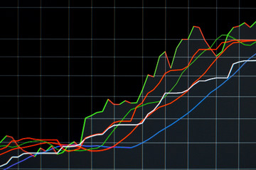 financial stock market graph chart investment trading stock exchange trading market screen at night time