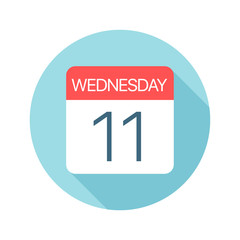 Wednesday 11 - Calendar Icon. Vector illustration of one day of week