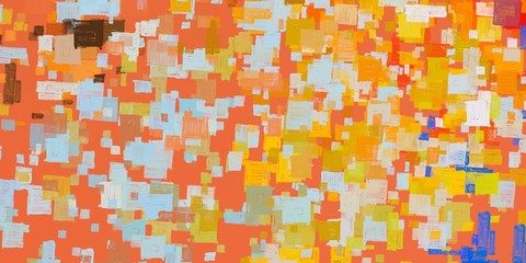 Modern art. Wide brush. Abstract. Painterly mix. Canvas surface. Oil painting. Colorful pattern. Backdrop material. Wall painting. 2d illustration. Handmade background.