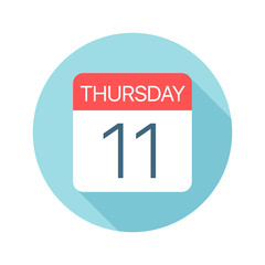 Thursday 11 - Calendar Icon. Vector illustration of one day of week