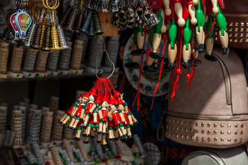 Souvenirs for tourists sold close to the Leaning Tower of Pisa