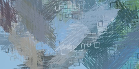 Painterly mix. Backdrop material. Colorful pattern. Modern art. Canvas surface. Oil painting. Color texture. Wide brush. Abstract. Handmade background. 2d illustration.