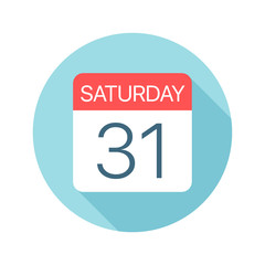 Saturday 31 - Calendar Icon. Vector illustration of one day of week