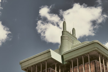 Detail of a modern building in Madrid, Spain