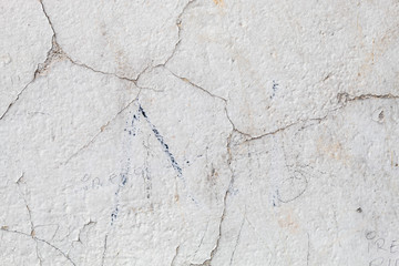 Obraz premium Old Weathered Cracked White Painted Concrete Wall texture