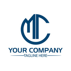 Letter MC stock logo, MC initial., flat design. technology logo - obrazy, fototapety, plakaty