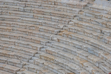 The ruins of the Roman theatre of Plovdiv, Bulgaria. One of the world's best-preserved ancient theatres, constructed in the 1st century under Emperor Domitian
