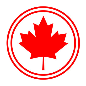Canadian symbolism flag maple leaf abstract round logo symbol