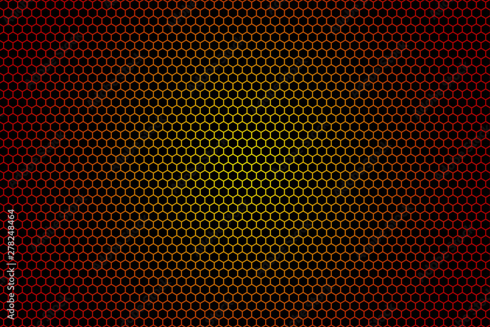 Poster red yellow abstract hexagon pattern background