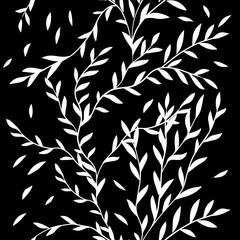 Naklejka premium The seamless background is graceful twigs. Vector