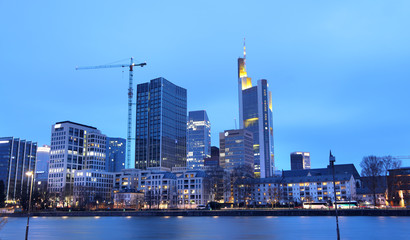 Obraz premium Frankfurt, Germany - March 17 , 2018 -Frankfurt am Main , Germany night view