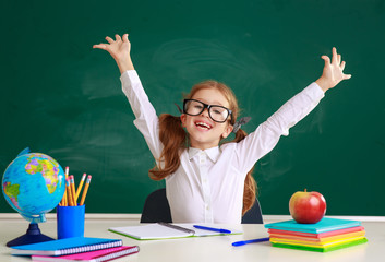 child   schoolgirl  girl student about school blackboard