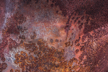 Old Rusty Metal Corrosion Oxidized Texture Surface. Rusted Iron Grunge Abstract Background.