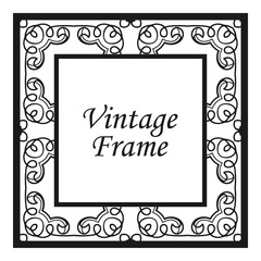 Vintage flourishes ornament swirls lines frame template vector illustration. Victorian borders for greeting cards, wedding invitations, advertising or other design and place for text.