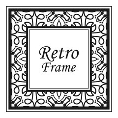 Vintage flourishes ornament swirls lines frame template vector illustration. Victorian borders for greeting cards, wedding invitations, advertising or other design and place for text.