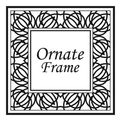 Vintage flourishes ornament swirls lines frame template vector illustration. Victorian borders for greeting cards, wedding invitations, advertising or other design and place for text.