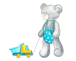 teddy bear on white background