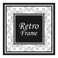 Fototapeta na wymiar Vintage flourishes ornament swirls lines frame template vector illustration. Victorian borders for greeting cards, wedding invitations, advertising or other design and place for text.