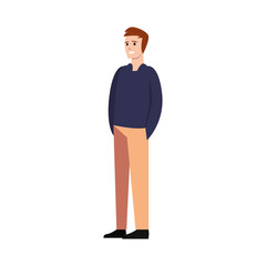 man happy young people on white background